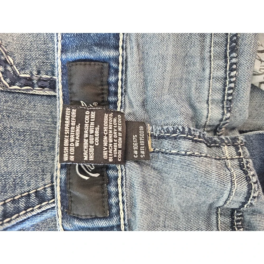 [Streetwear/Y2K] True Luck Jeans Mens 32x32 Blue Embroidered Pocket Straight
